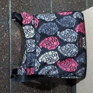 VERA BRADLEY BLACK GRAY PINK CROSSBODY BAG